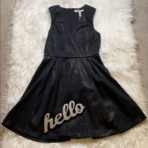 BCBGeneration Black-Silver V Neck Sleeveless Dress